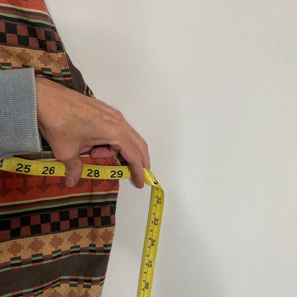 VTG Orvis Fly Fishing Aztec Southwest Design Short Sleeve Button Up Mens XL - Picture 8 of 9